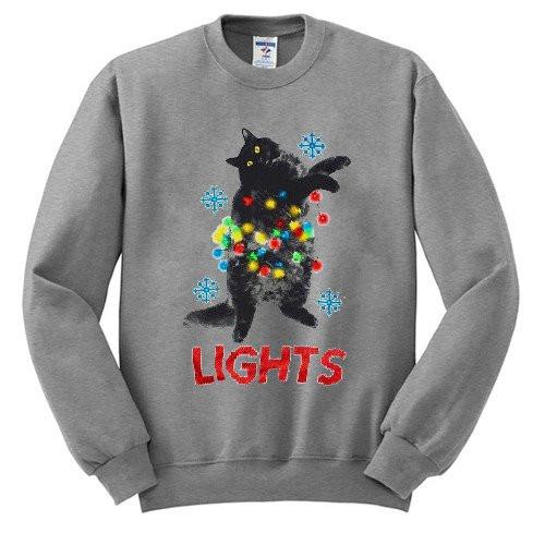 Holiday Light Cat Sweatshirt