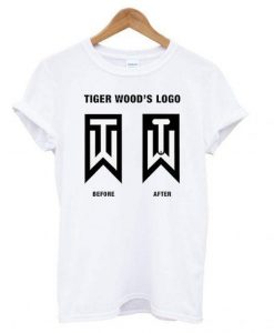 Tiger Woods Before And After Logo Golf T shirt