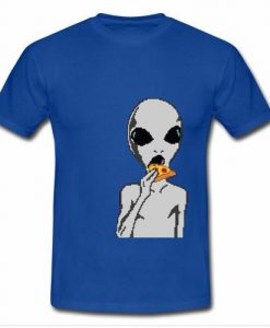 alien eating pizza tshirt