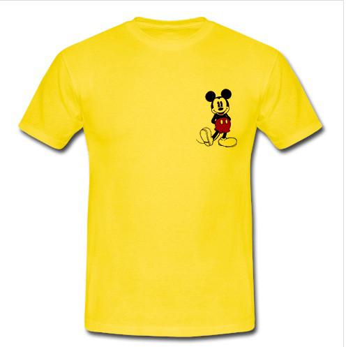 mickey mouse pocket yellow t shirt