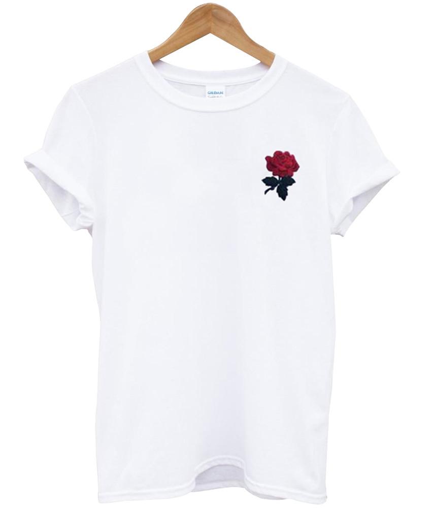 pocket rose T-shirt - Lilycustom