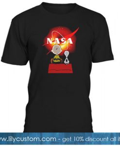 Snoopy and Charlie Brown Black Hole NASA T-Shirt NT