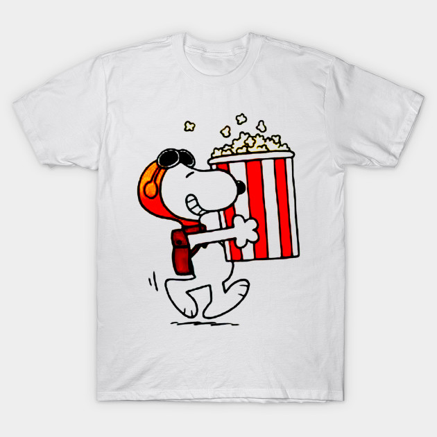Snoopy eat Popcorn Funny T-Shirt-SL