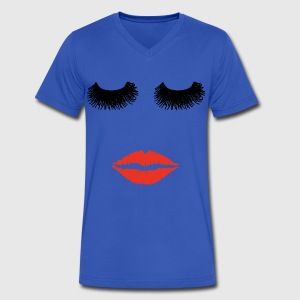 at this ladys sexy red lips and long eyelashes T-shirt