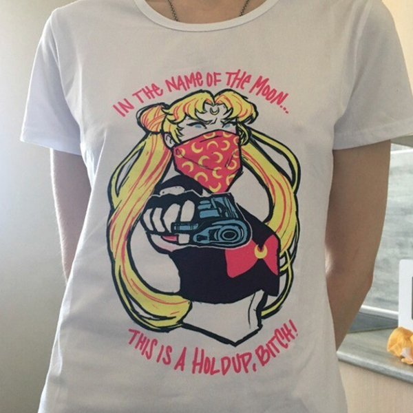 Sailor Moon In The Name Of The Moon This is A Holdup Bitch t shirt NA