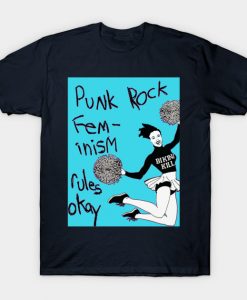 Punk Rock Feminism Rules Cheerleader t shirt NA