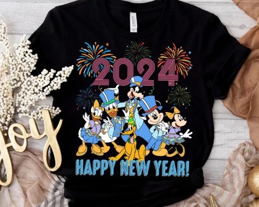 Mickey Friends Happy New Year 2024 Shirt NA Lilycustom   Mickey Friends Happy New Year 2024 Shirt 510x408 